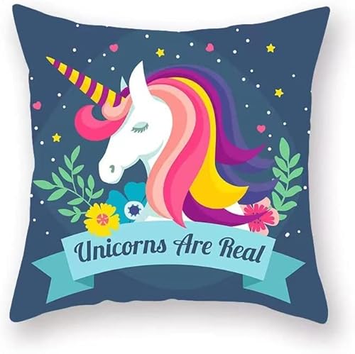 Asgenox Unicornthrow Pillow Case Soft Pillow Covers For Kids, Square, 18X18 Inches, 2 Pack #TOP4