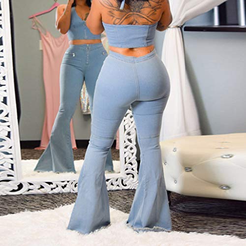 SERYU Tracksuit Womens Button Zipper Pocket Jeans Casual Denim Flares Sexy Set Tops Pants Suit4