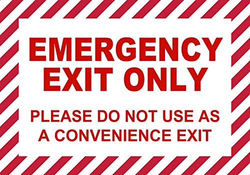 BuildASignEmergency Exit Only, Please Do Not Use as a Convenience Exit Safety Sign- 7" x 10", Decal