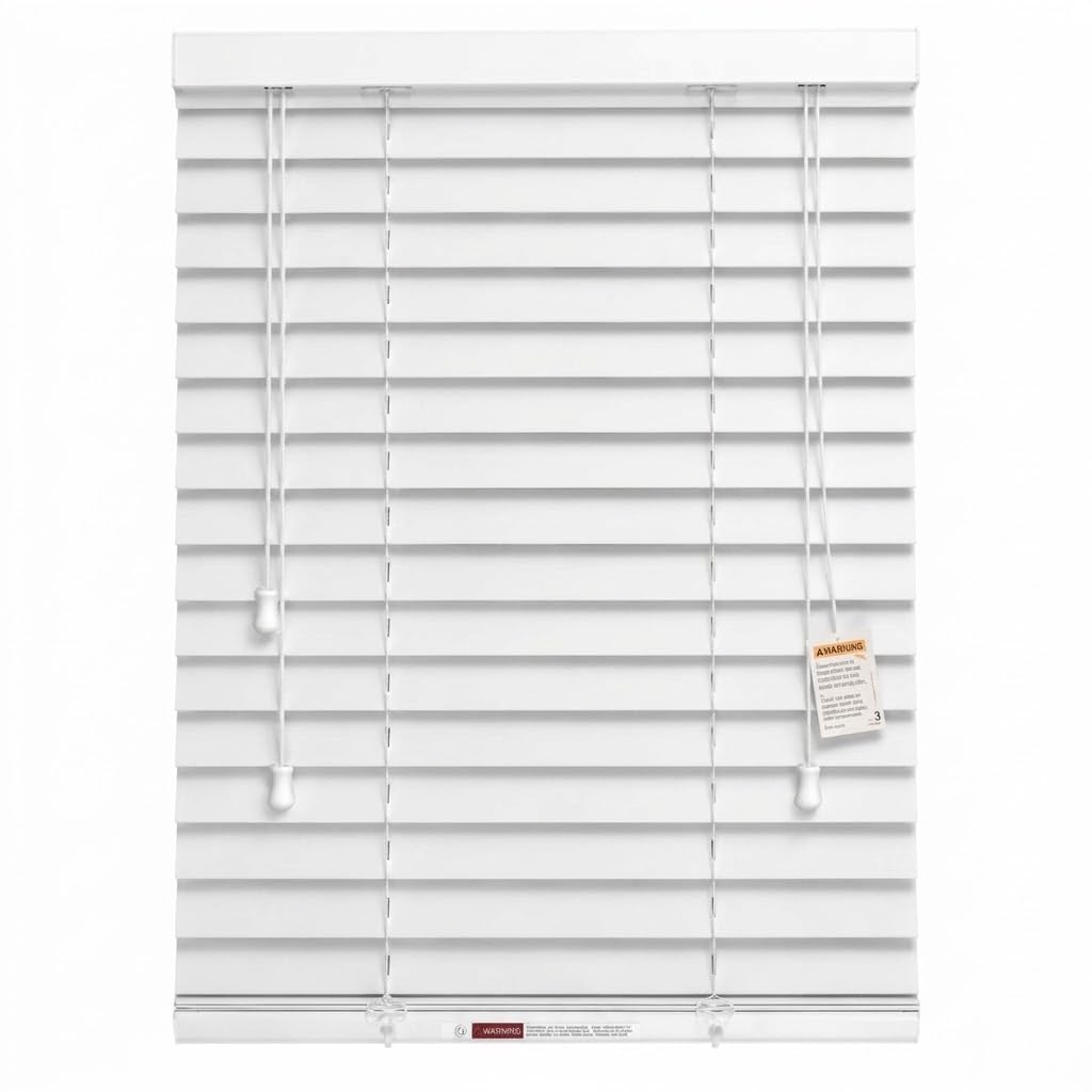 Rehan & Co Faux Wood Venetian Window Blind White String 130Wx213H cm