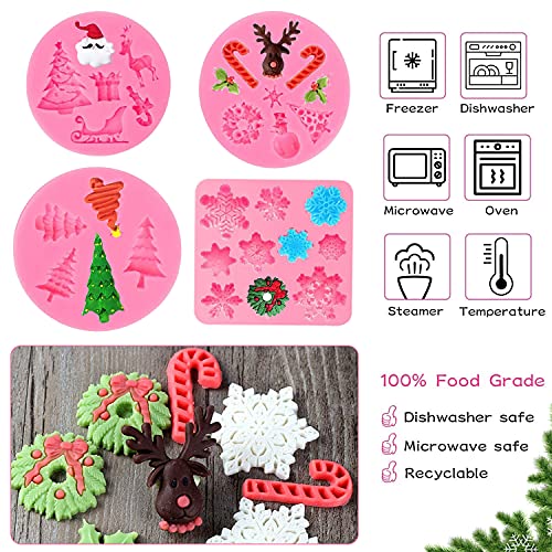 Stampi Natale Silicone, 4 Pezzi Stampi per dolci