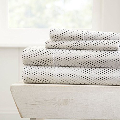 Linen Market 4 Piece Sheet Set Stippled Patterned, Full, Gray (SS-4PC-STP-F-GR)