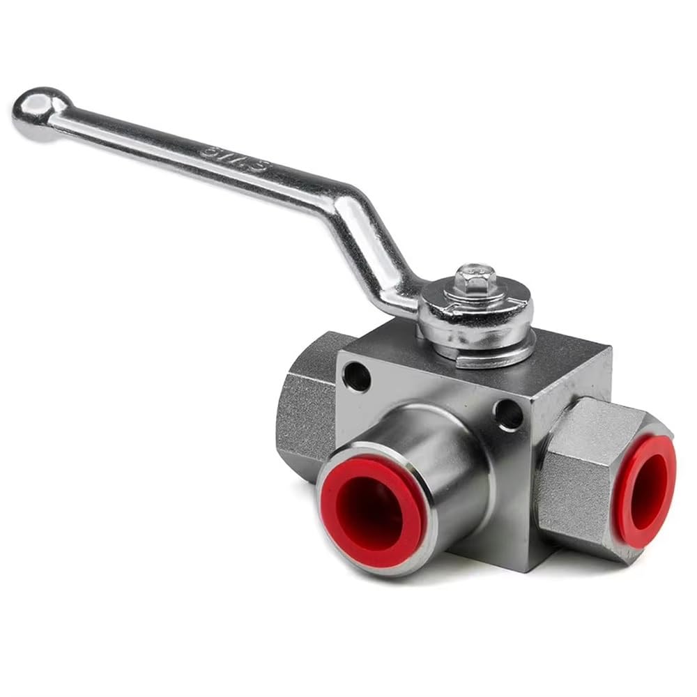 Vanne À Bille Hydraulique À 3 Voies, 1 Pièce, NPT 1/4 3/8 1/2 3/4, Haute Pression En Acier Au Carbone, Trou En L, Vanne D'arrêt Fixe(NPT1/4)