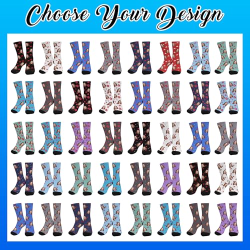 Personalized Pajama Pants with Photo Face for Women Men, Custom Valentine's Day Pj Pants Socks3