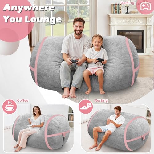 Image of 5FT Bean Bag Chair 5'Giant Bean Bag Chairs with Adults, Large Beanbag Chair