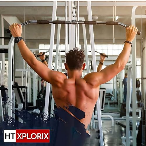 Image of LAT Pull Down Bar 46-Inch - Straight Bar Cable Attachment for Back & Upper Body Strength Training