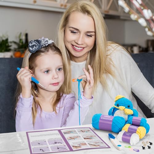 Image of Crochet Kit for Beginners Kids, Auoinge Beginner Crochet Kit for Adults