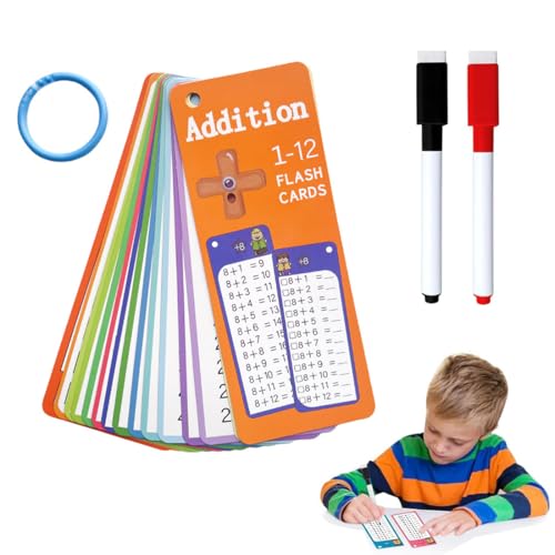 UYVPAER 1 + 1 Carte Educative Monouso, 1 + 1 Apprendimento Calcolato Con 15 Fogli Di Esercizio, Tabella Di Addizione Per Bambini, Cancellabile A Secco, Regalo Per Principianti
