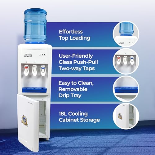 Image of ATLANTIS Sky | Hot, Normal & Cold Water Dispenser | 18L Cooling Cabinet | Corrosion-Resistant | Modern Design | Suitable for Offices, Showrooms, & Homes