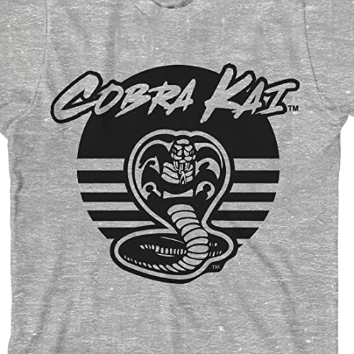 Cobra Kai Black Snake Icon Boy's Athletic Heather T-Shirt2