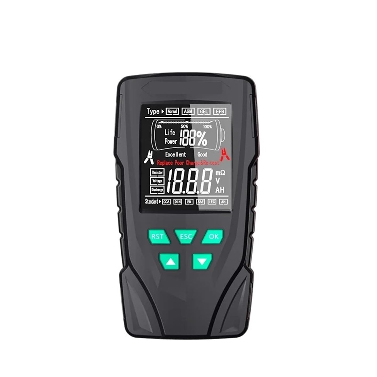 Comprobador de baterias Probador de batería de Coche de 12 V y 24 V, máquina de monitoreo de batería de Coche, Motocicleta, camión, herientas de Prueba de Capacidad de batería