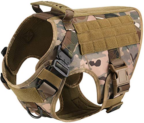 DHGTEP No Pull Harness for Large Dogs Military Tactical Dog Harness Vest German Shepherd Doberman Labrador Service Dog Training Product (Color : Multi-colored, Size : L)