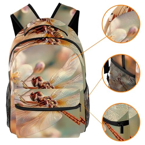Sac à dos de voyage libellule enfant école multicolore grand compartiment