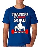 Crazy Bros Tee's DBZ Training To Beat Goku Or At Least Krillin Men's T-Shirt (Large, Royal Blue)