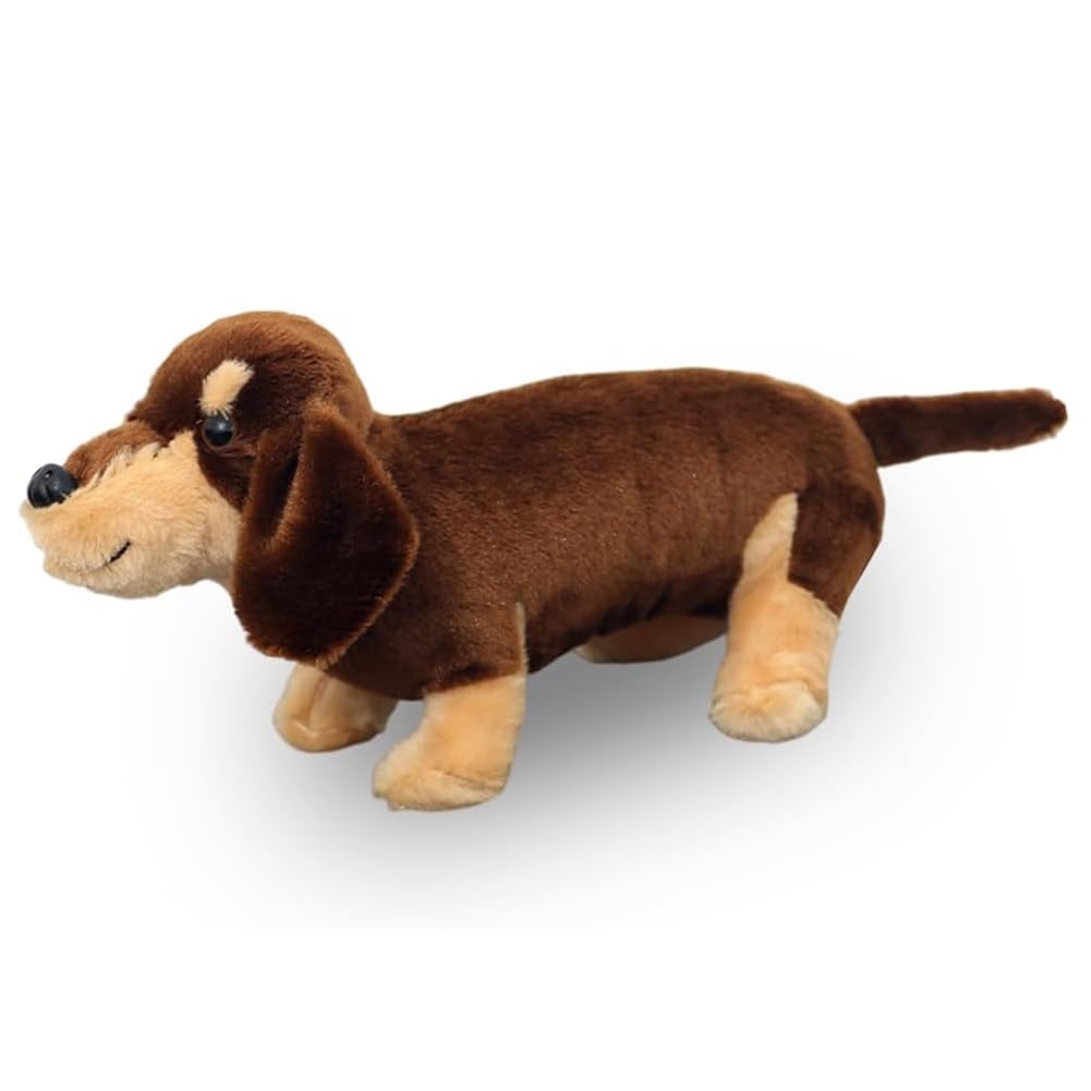 QWEPU Sausage Dog Doll, Realistic Dachshund Plush, Soft Sausage Dog Stuffed Animal, for Birthday Gift Christmas Birthday Gift-Home Living Room Bedroom 25 * 10 * 15CM