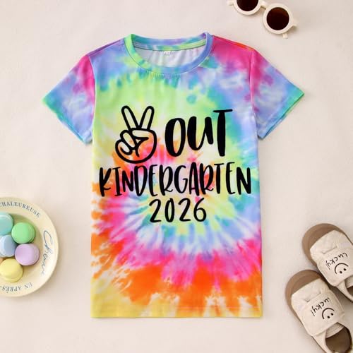 Image of MODNTOGA Kids Girl Boy Peace Out Kindergarten Shirt 2026 Kindergarten Graduation T-Shirt Last Day of School Summer Tee Tops