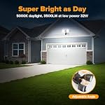 LUTEC 32W 3500 Lumen LED Security Lights Motion Sensor Light Outdoor, 5000K Daylight, IP65 Waterproof, Dusk to Dawn, Motion Detector Flood Light for Garage, Yard, Porch-Brown