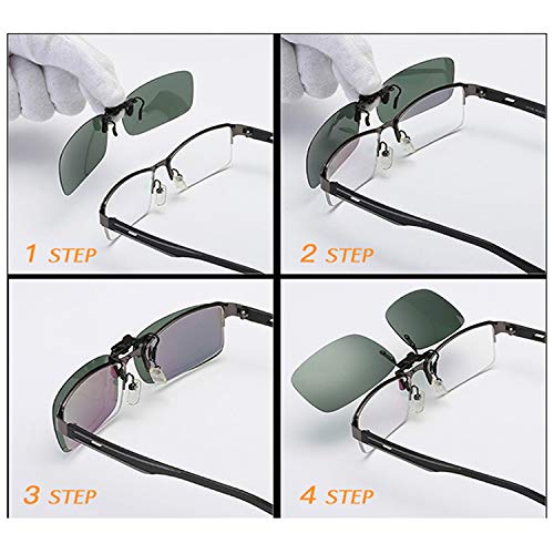 Polarized Clip-on Sunglasses 4 PACK Rimless Anti-Glare UV Protection For Prescription Glasses4