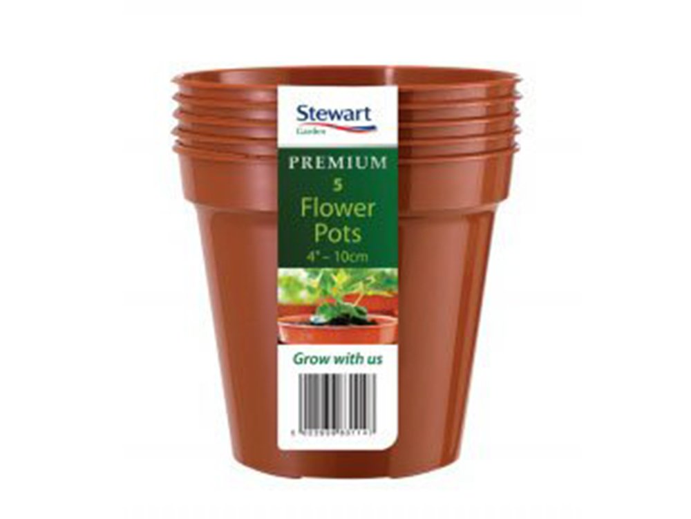 Stewart 4832014 12.7 cm Flower Pot - Orange/Terracotta (Pack of 5)