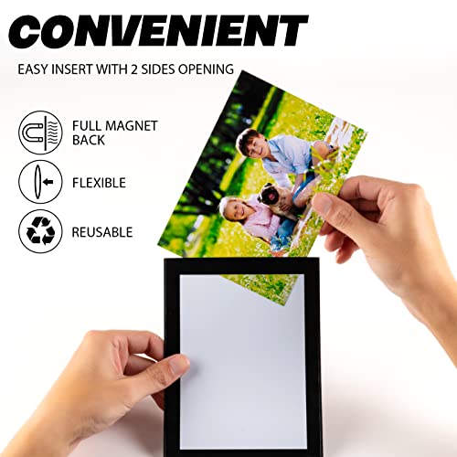 Sttmgn Magnetic Picture Frames With Black Border(4"X6",10 Pack),Magnet Photo Frame Pockets/Postcard Holder,Decorations For Home/Office/School/Classroom/Party thumb #1