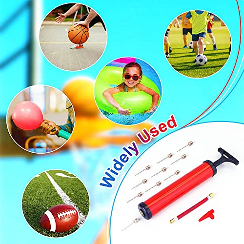 Tragbare Ballpumpe, Luftpumpen-Inflator-Set mit Nadel, Düse, Verlängerungsschlauch, Hand