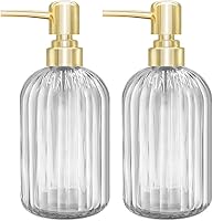 Vista 1 de Dispensador de jabón – Paquete de 2 dispensadores de jabón de cocina de 14 onzas con bomba, botella dispensadora de jabón transparente para baño