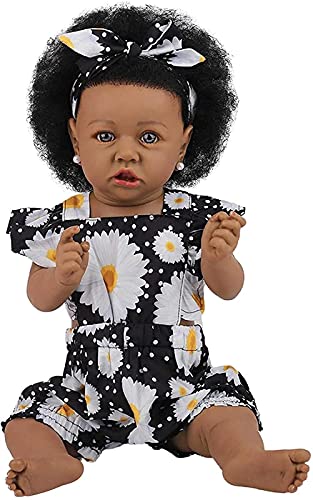MWKL Reborn Dolls Rebirth Doll 58CM Schwarze Haut Reborn Baby Dolls 23 Zoll Anatomisch Korrekte Neugeborene Puppen… – Bild 6