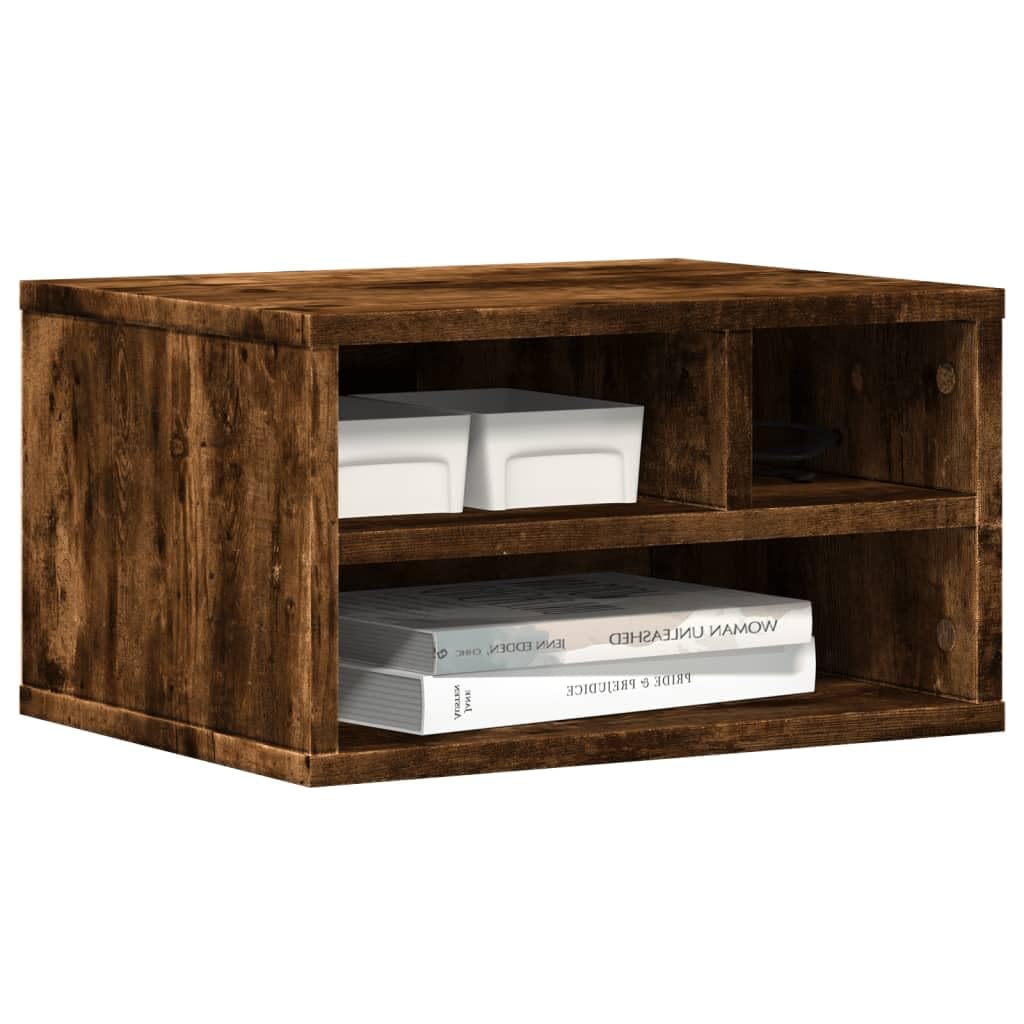 Druckerständer Räuchereiche 40x32x22,5 cm Holzwerkstoff Beistelltisch für Büro Wohnzimmer Schlafzimmer LH106048