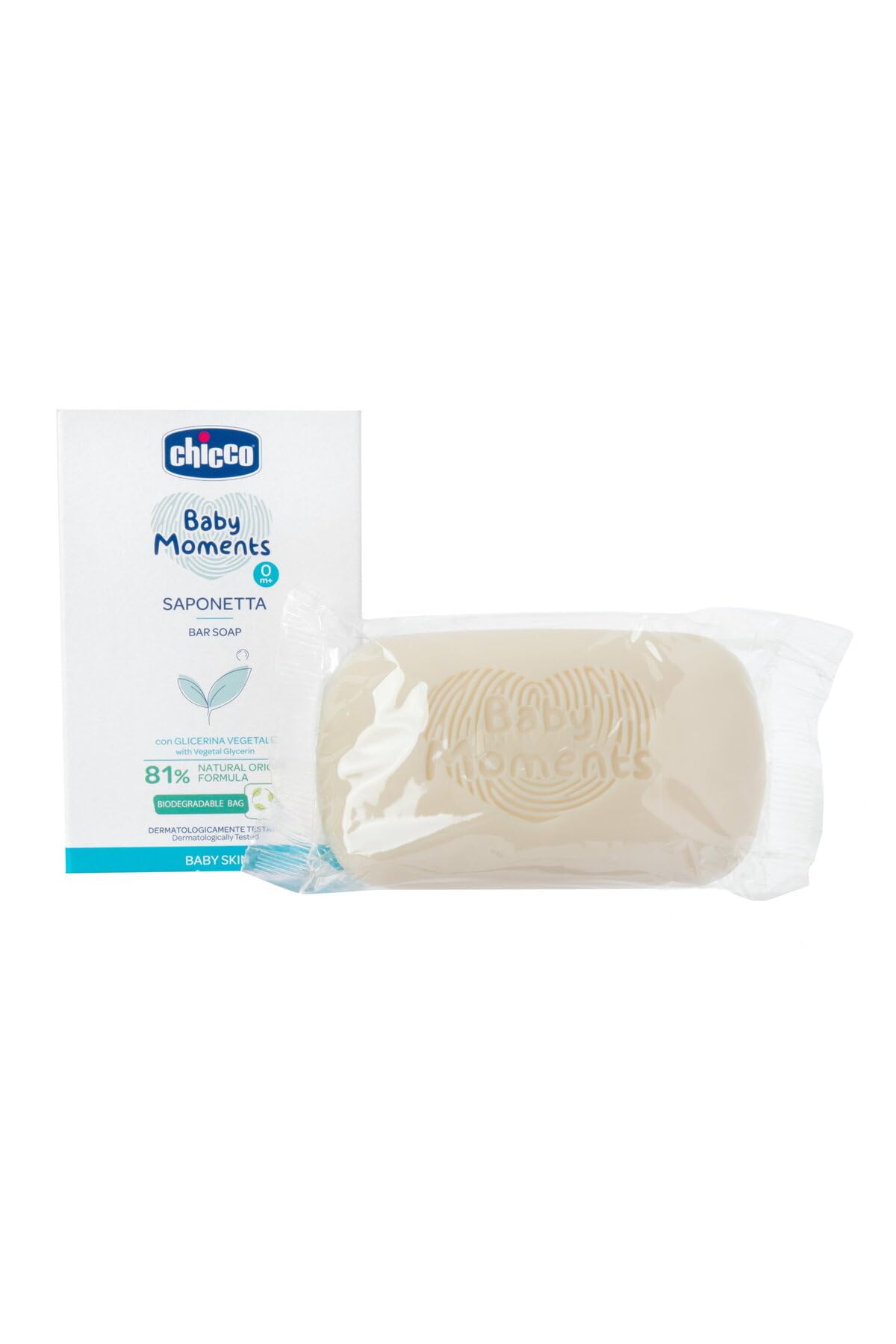 Chicco Baby Moments Saponetta Bar Soap, 100 GR, Beyaz