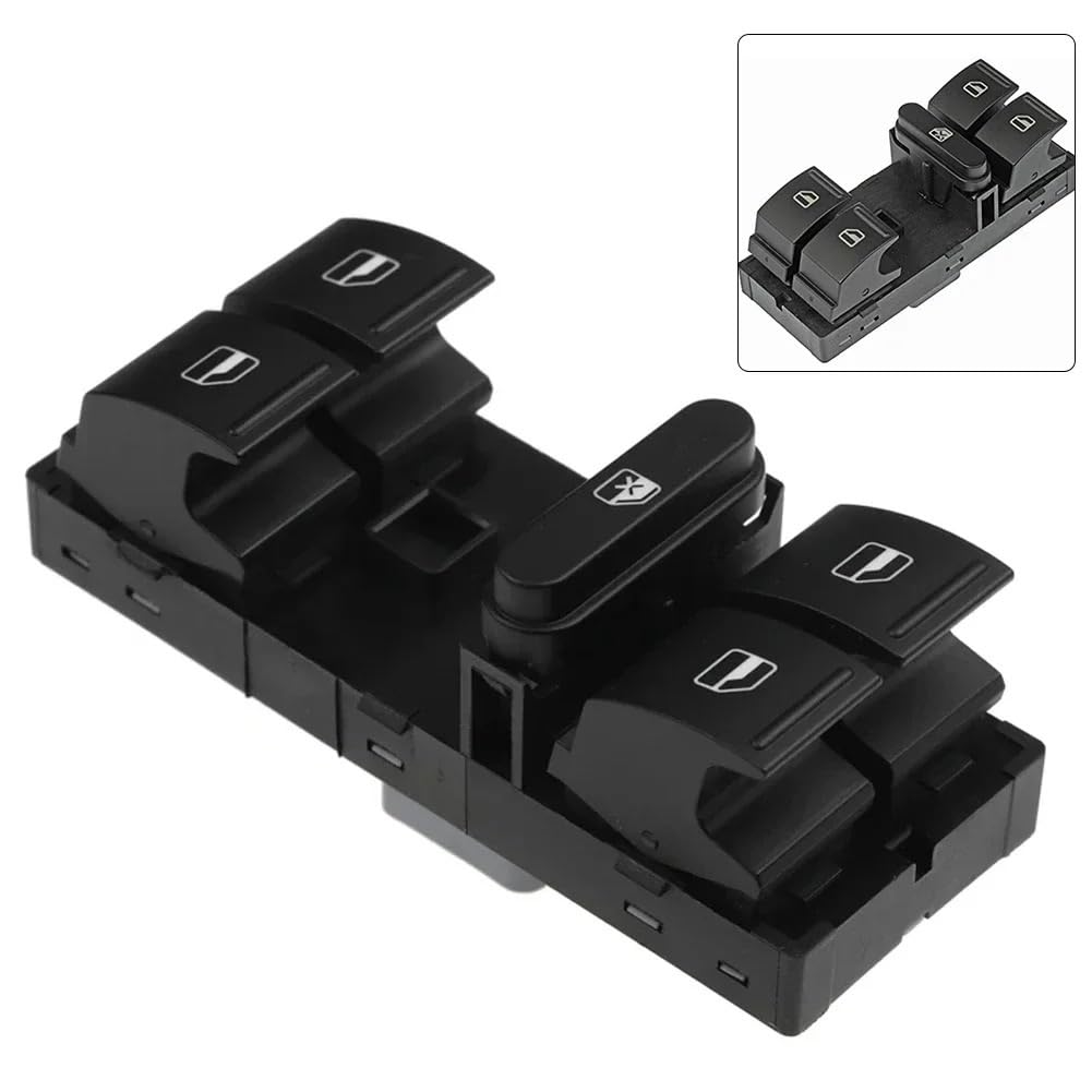 Levantador de vidrio de energía eléctrica Interruptor for ventana eléctrica 1K4959857B, actualización Interior del coche, Control práctico, Material de alta calidad, Control preciso Interruptor de con