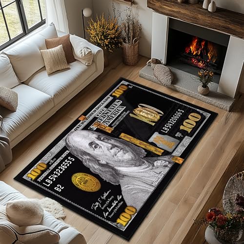 Tapete decorativo para sala 4x6 pies negro