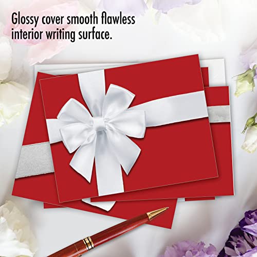 Image of The Best Card Company - 10 Blank Christmas Note Cards with Envelopes (4 x 5.12 Inch) - Fun Assorted Holiday Notecard Set - Tie One On M3262