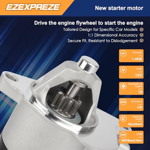 Image of Ezexpreze Starter for 4L Ford Explorer 1997-2010, Explorer Sport Trac 2001-2010, Mustang 2005-2010, Ranger 1997-2011, Aerostar 1997, for 4L Mazda B4000 1998-2007, for 4L Mercury Mountaineer 1998-2010