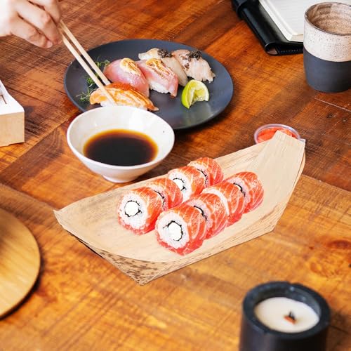 Set de 40 bandejas para sushi estilo bote miniatura 3
