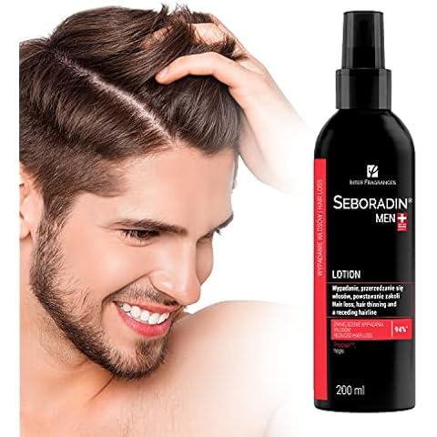 SEBORADIN MEN Hair Lotion for Hair Loss, Hair Thinning Premium Lotion 200 ml | Vitamins and Natural Extracts for Thickening and Growth, Natur Technology | Hair & Scalp Treatment | Receding Hairline Cover