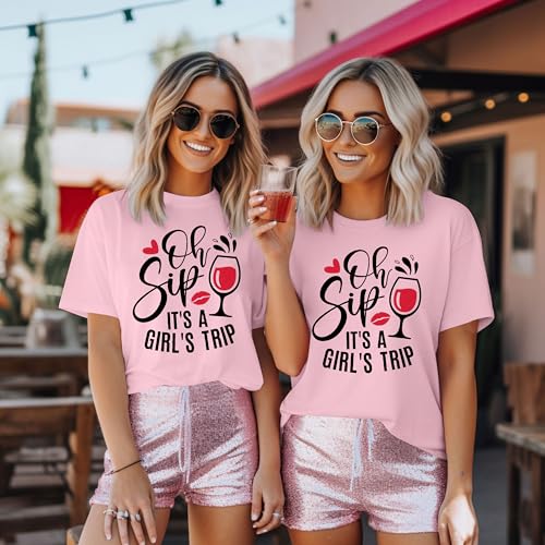 Image of Girls Trip Shirts for Women 2026 Girl Vacation Weekend Matching Tshirts Summer Vacay Mode Graphic Tees