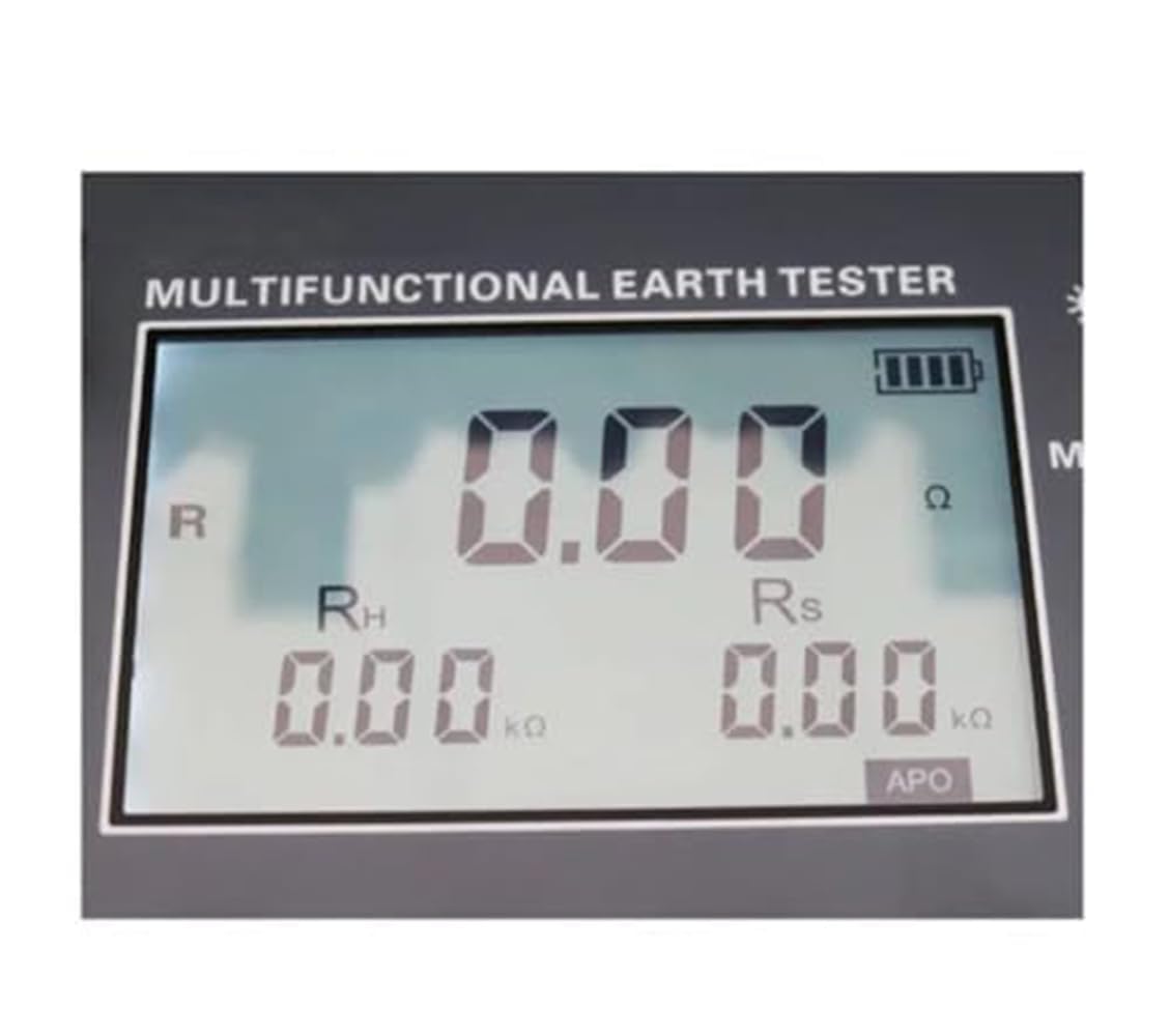 Multifunctional Grounding Soil Resistivity Tester Double Clamp Earth Resistance Tester Instrument with IEC61010-1 Standard 2 3 4 Wire Method Measurement 128Hz Frequency USB Interface