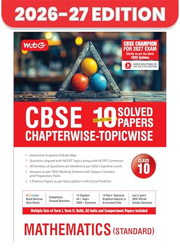 MTG CBSE Class 10 PYQs Book | 10 Years (2026-2017) Chapterwise To...