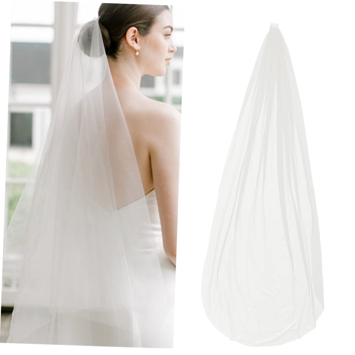 BESTYASH velo da sposa velo da sposa in pizzo copricapo da veli di tulle per le spose della da bianchi per la veli da lungo