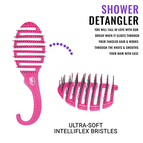 image for Wet Brush Hair Brush Shower Detangler - Pink Glitter - Exclusive Ultra