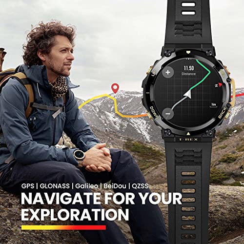 Amazfit-T-Rex-2-Premium-Multisport-GPS-Sports-Watch-Real-time-Navigation-Strength-Exercise-150-Sports-Modes10-ATM-Waterproof-Heart-Rate-SpO2-Monitoring-and-24-day-Long-Battery-LifeEmber-Black