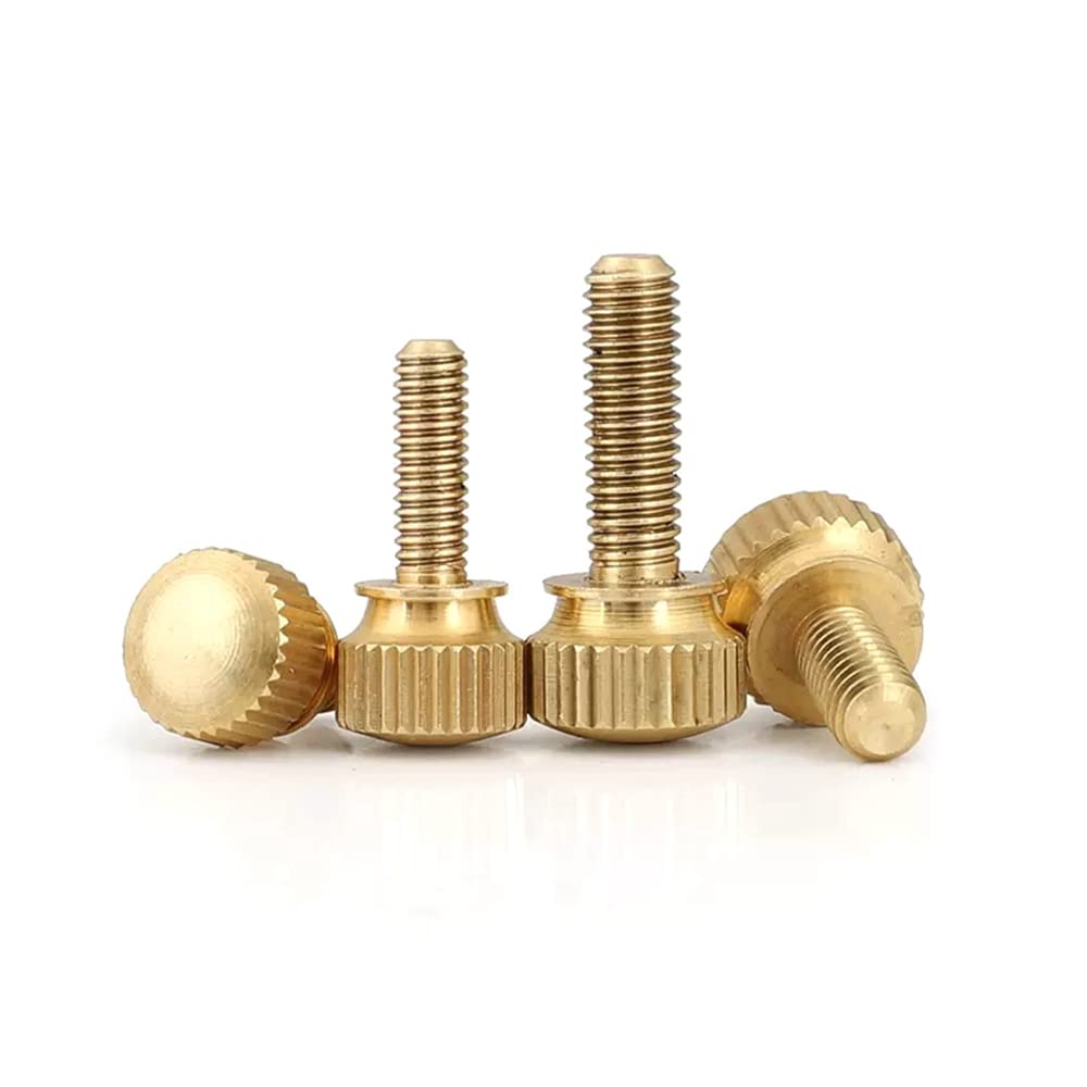 10pcs M3×10mm Brass Knurled Thumb Screws with Shoulder,Hand Grip Bolts