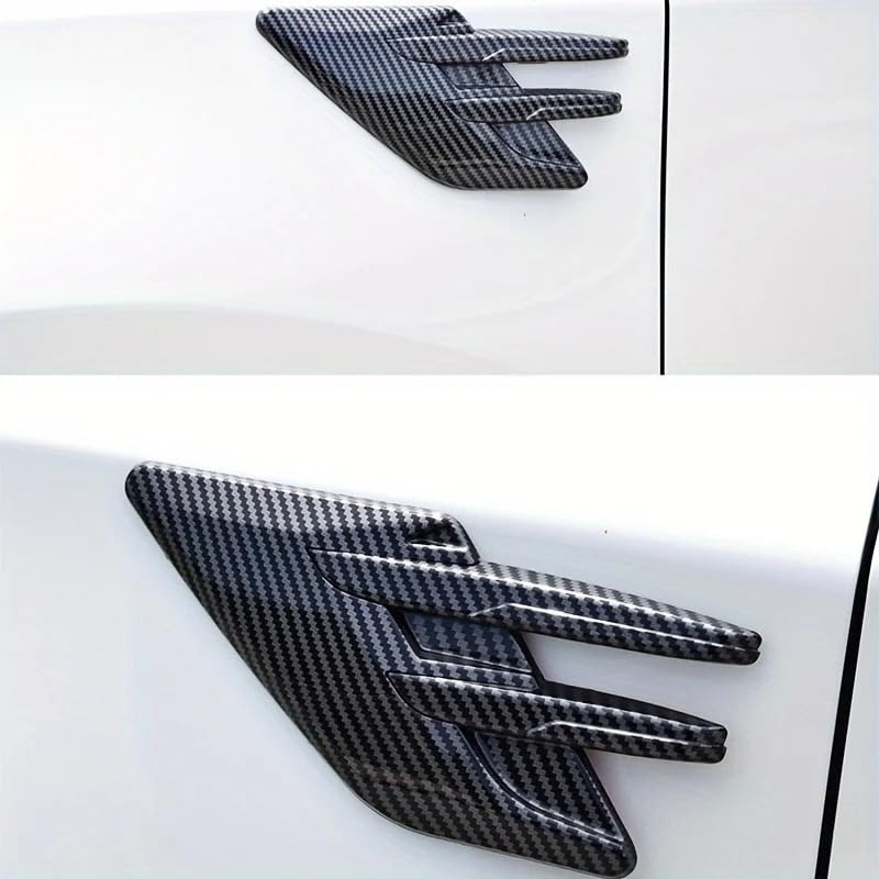 Capó universal para coche con diseño de fibra de carbono para ventilación lateral, 2 uds. 3