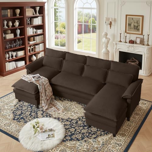 Jarenie 105' Convertible Sectional Sofa, U Shape Cloud...