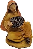 Statuina per il presepe, resina effetto legno per presepe da 6,5 cm