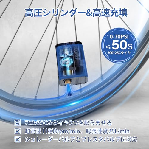 YODMAY 自転車 空気入れ 電動 AP02 の商品画像 3
