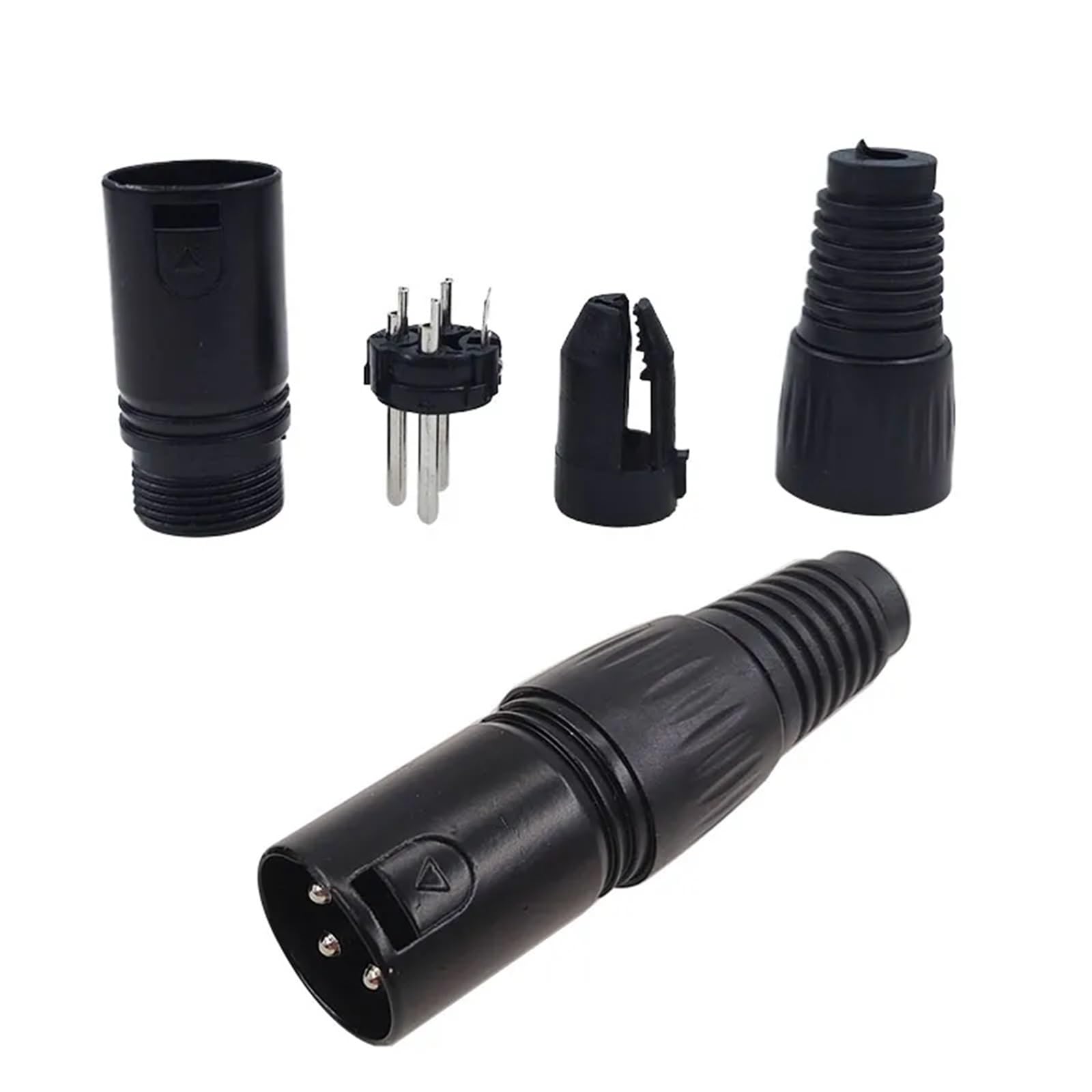 XLR-Stecker aus Metall, YS145 YS146, männlich und weiblich, 3-poliger Mikrofonanschluss YS145BG YS146BG, symmetrische Stecker (5 Stück)