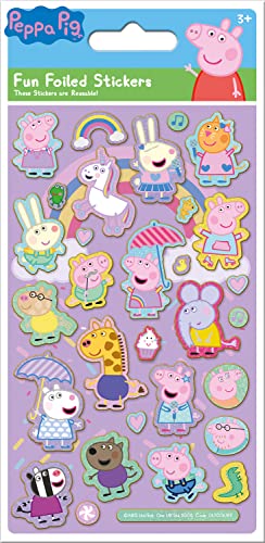 Paper Projects Peppa Pig Pink Sparkly Reusable Stickers | Official Licensed Product | Reusable on Non-Porous Surfaces 19.5cm x 9.5cm