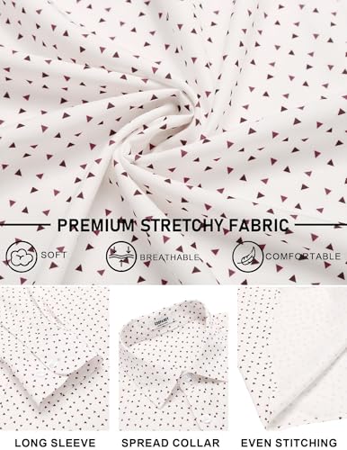 Image of COOFANDY Mens Stretch Dress Shirts Long Sleeve Button Down Shirt Regular Fit Formal Business Shirts