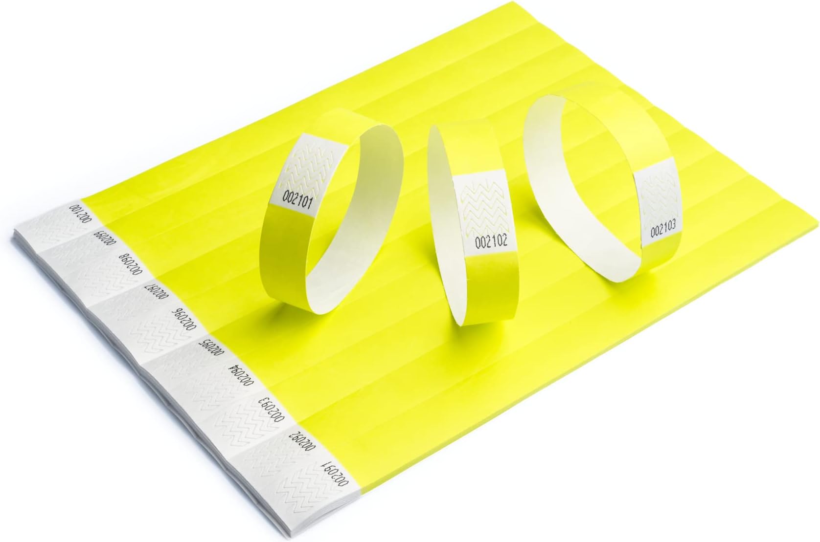 iboo 100 Bracelets Tyvek Jaune Fluo 19mm - Bracelets papier pour sécurité et évènements